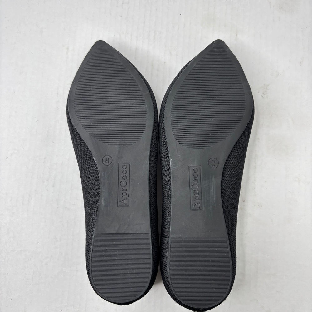 Aprcoco Pointed Toe Stretch Knit Ballet Flats Comfort Shoes Size 8 Black NEW! - Picture 3 of 10